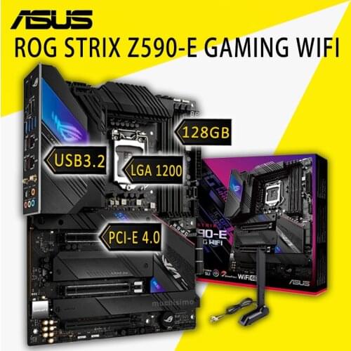 LGA 1200 Asus ROG STRIX Z590-E GAMING WIFI Motherboard PCI-E 4.0 RGB Gaming Support 10th/11th-Gen Intel CPU Z590 Placa-mãe DDR4