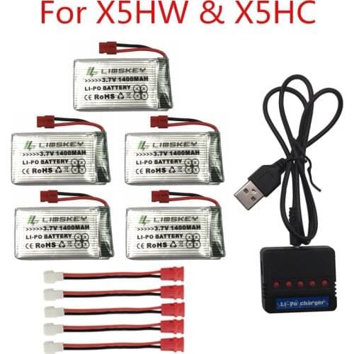 Limskey 3.7V 1400mah Li-po battery Syma X5 X5C X5uw x5uc x5hw x5hc Battery RC Quadcopter Battery for SYMA X5uw x5uc