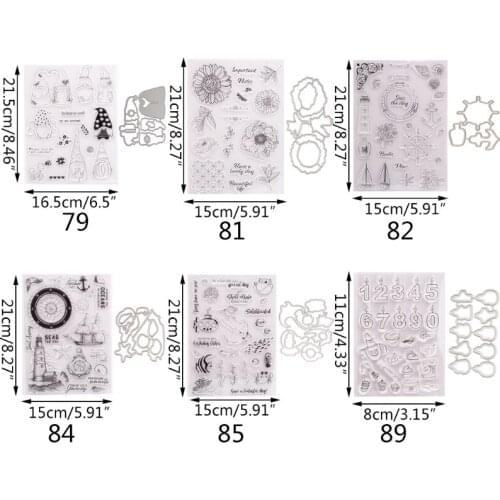 M17D Gnome Flower Number Seal Stamp with Cutting Dies Stencil DIY Scrapbooking Embossing Photo Album Decor