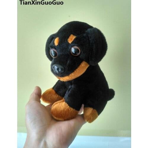 Small 18cm squatting Rottweiler dog plush toy soft doll baby toy birthday gift b1801