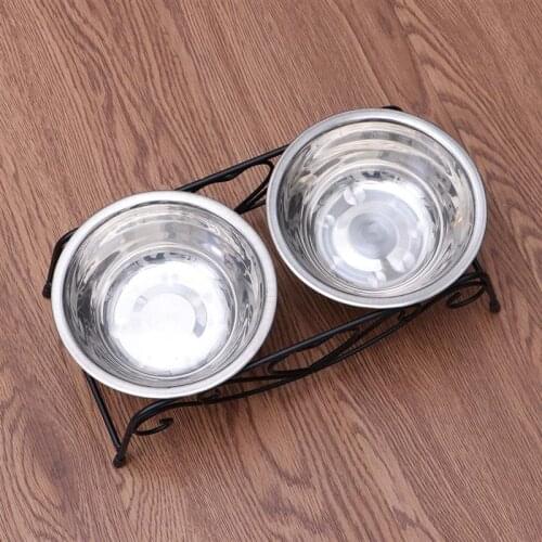1Pcs Food Bowl Nontoxic Small Portative Metal Stand Durable Food Bowl Dog Bowl for Food Pets Water Dogs Cats NJ80619