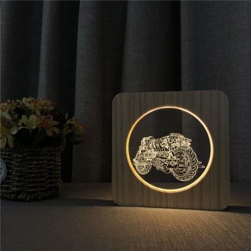 Motor Cool 3D USB LED Arylic ABS Lamp Table Light Switch Control Carving Lamp for Childrens Room Decoration Dropshipping