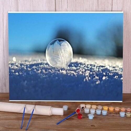 Christmas Snowball Paint By Numbers Package Oil Paints 40*50 Boards By Numbers Decorative Paintings For Adults Handiwork Art