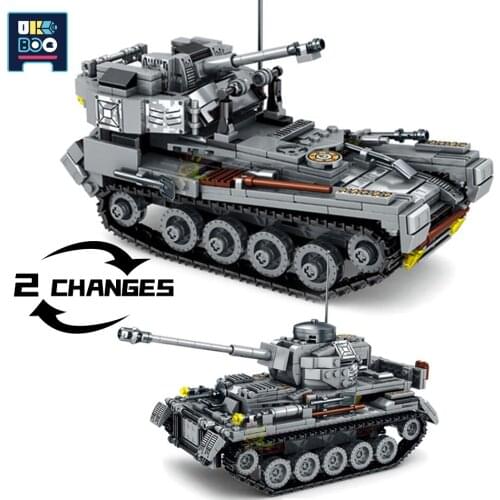 803Pcs Military Medium Tank Panzerkampfwagen IV Building Block City Weapon WW2 Model Army Figure Bricks Toys for Children Boys
