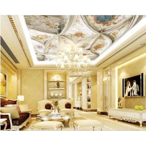 Mural 3d Embossed pattern Ceiling Background Modern Mural for Living Room 3d photo wallpaper ceiling