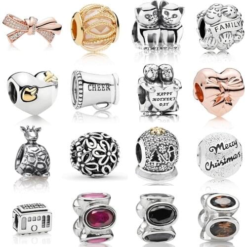 NEW 100% 925 Sterling Silver 1:1 Giraffe Cable Car Love Kittens Charm Fit DIY Original Bracelet Jewelry The Factory Wholesale