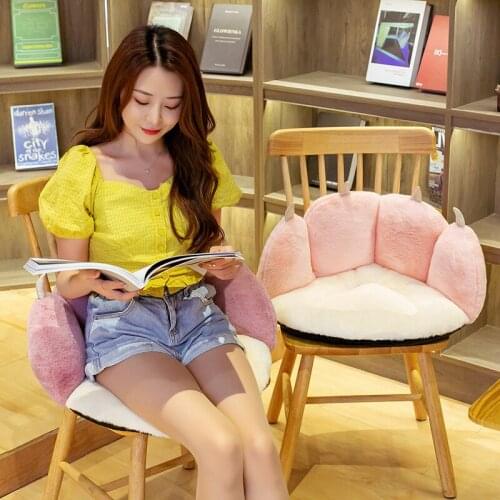 50*43*26cm NEW Stuffed Colorful Cat Paw Fuzzy Plush Sofa Seat Cushion Animal Indoor Floor Chair Pillow for Winter Warm