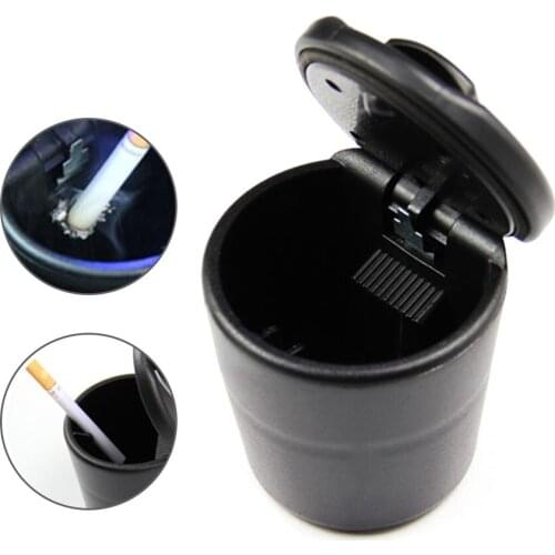 Portable Car Accessories Auto Ashtray Smokeless Cigarette Holder With Inner LED Light And Anti-slip Rubber Bottom