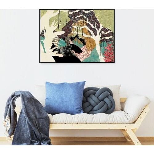 Panther Poster Nordic Forest Canvas Wall Art Print Abstract Colorful Animal Painting Decorative Picture Home Decoration Unframed