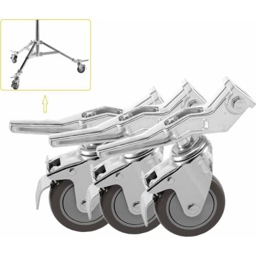 Meking 360 Degree Swivel Photo Studio Caster Locking Wheel with Brake Lock for Light Stands Boom or Other Photo Studio Equipment