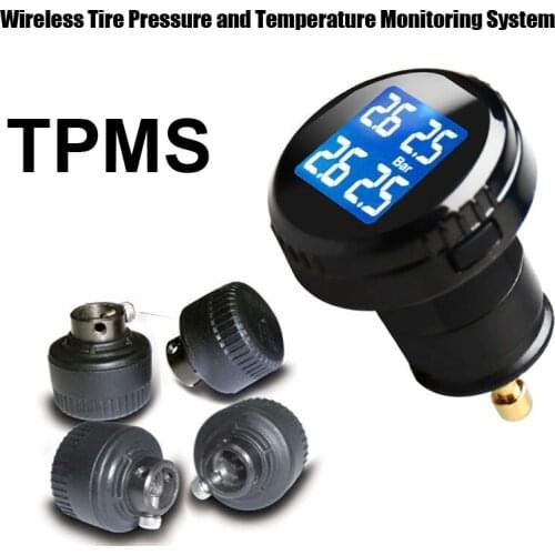 Tire Pressure Monitoring System Car TPMS with 4 pcs External Sensors high Low pressure high temperature warnings