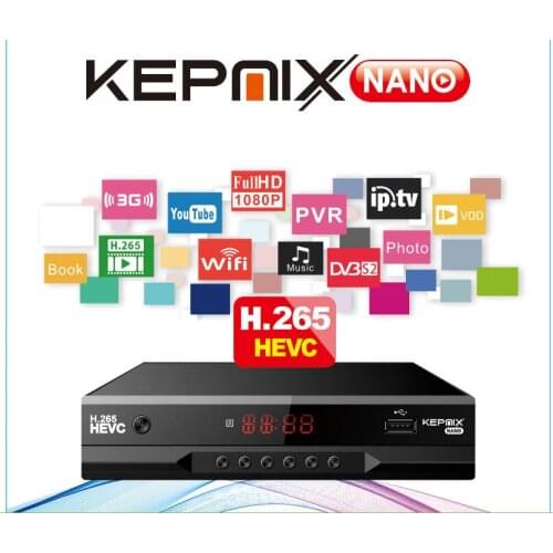Kepnix nano 4pcs h.265 sunplus cpu hevc satellite receiver supports powervu autoroll biss 3G modem 2xusb port 1ptv