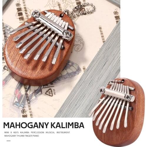 Percussion Musical Instrument Mahogany Wood Thumb Piano Mini 8 Keys Kalimba for Children Music Enlightenment