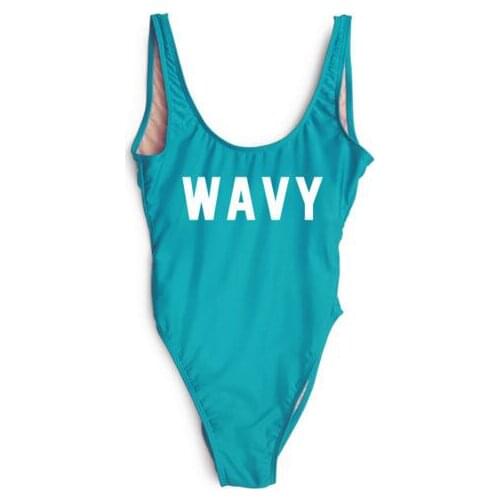 WAVY Women Sexy Swimwear backless plunge Bodysuit One Piece bathing suits High Cut Beachwear Slim Short Romper
