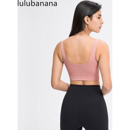 Luluibanana Women’s Longline Sports Bra Wirefree Padded Medium Support Yoga Bras Gym Running Workout Tank Tops