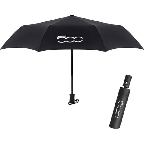Car Logo Badge Umbrella Automatic Fold Windproof Women Men Rain Umbrellas For Fiat 500 500X 500L Anti-UV Sun Parasol Accessories