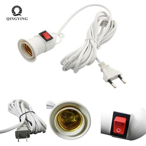 1pcs E27 Lamp Bases With 4M Power Cord To EU Plug Holder Adapter Converter ON/OFF For Bulb Lamp