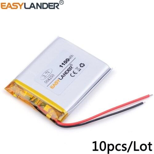 10pcs /Lot 1500mAh 504250 3.7v lithium Li ion polymer rechargeable battery For GPS DVR toys mp3 MP4 MP5 Speaker E-book PDA Tools