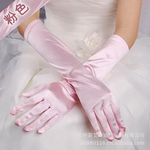 10pc / lot 38cm 20color Women lady dancing performance long pink gloves fashion evening party glove free shipping