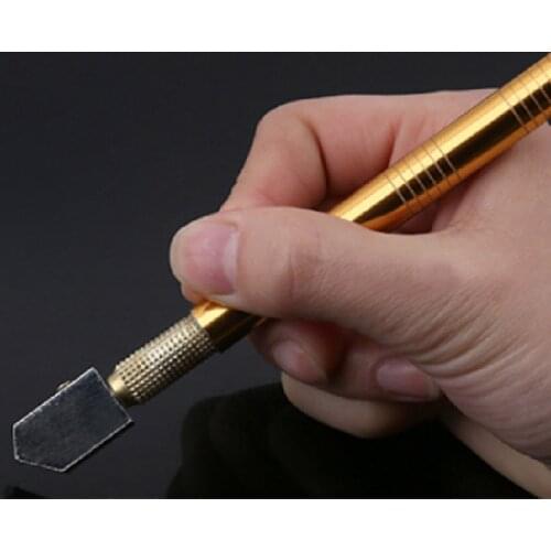 173mm Glass Cutter Diamond Tip Steel Blade Oil Feed Cutter Antislip plastic Handle For Hand Tool Cutting Hardware Accessories