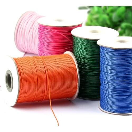 20Pcs 3mm Width 40Meters Waxed Cotton Leather Cord DIY Handmade Beading Bracelet Jewelry Round Thread String Rope SN2862