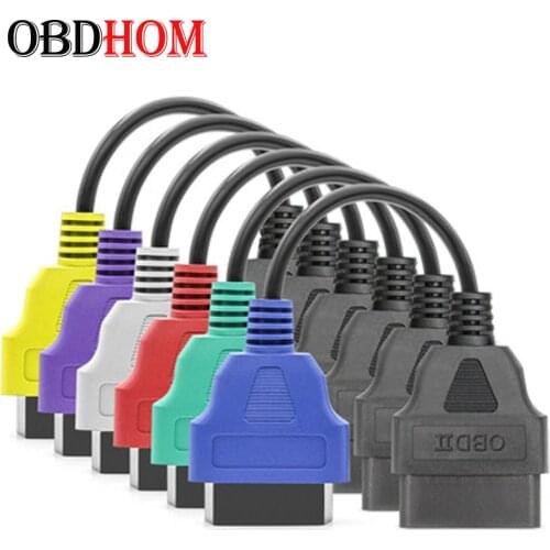 ECU Scan 6 Color Diagnostic Cables Leads for MultiECUScan / Fiat ECUScan for Fiat , Auto Connector Adapter Bundle Cable