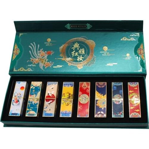 8pc/lot KISS KYLIE lipstick Chinese style makeup set Carved crayon levres pomadka matowa rouge a levre magique matte lipstick