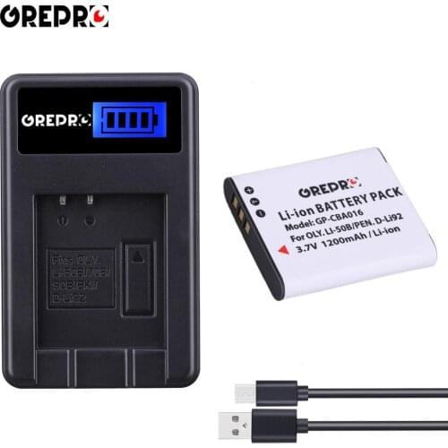 1200mAh Li-50B D-Li92 Li50B battery + LCD USB Charger for Olympu SP 810 800UZ u6010 u6020 u9010 SZ14 SZ16 for Pentax D Li92