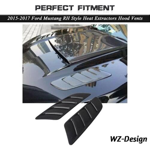 Car Accessories Carbon Fiber Hood Vents 2pcs Fit For 2014-2016 Mustang Roush Style Heat Extractors Hood Vents
