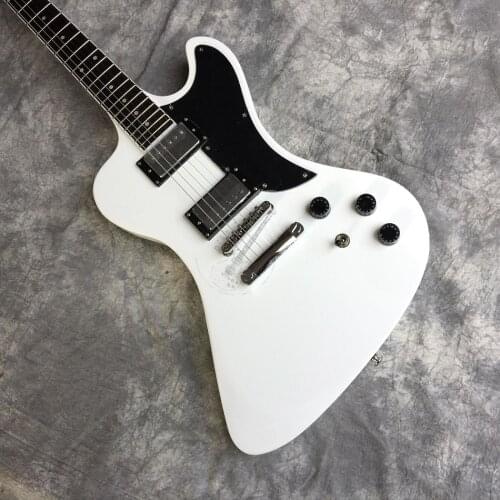 Free delivery, hot selling electric guitar, white hardware, front brown back red body, all colors and logo can be customized