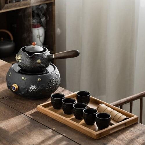 Pu'er tea cooker Ceramic Teapot full automatic electric pottery stove white tea black tea kettle tea set