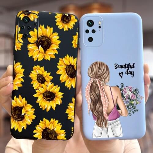 For Xiaomi Redmi Note 10 Case Soft TPU Cute Sunflower Cover Phone Cases For Xiaomi Redmi Note 10S Note10 S Note 10 Pro Max Funda