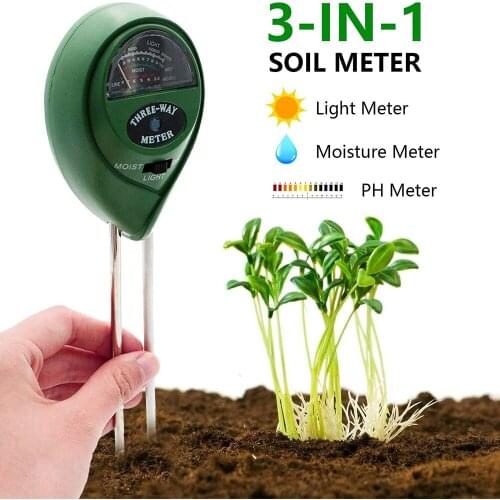5-in-1 Digital Soil pH Meter Moisture Meter PH Levels Temperature Sunlight Intensity Humidity Tester Large Backlit LCD Display