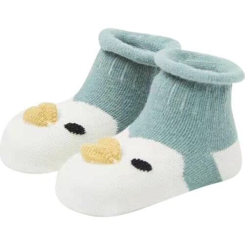 Baby Cartoon Socks Winter Infant Toddler Baby Boys Girls Anti-Slip Cartoon Animals Knitted Warm Toddler Socks for 0 to18 Months