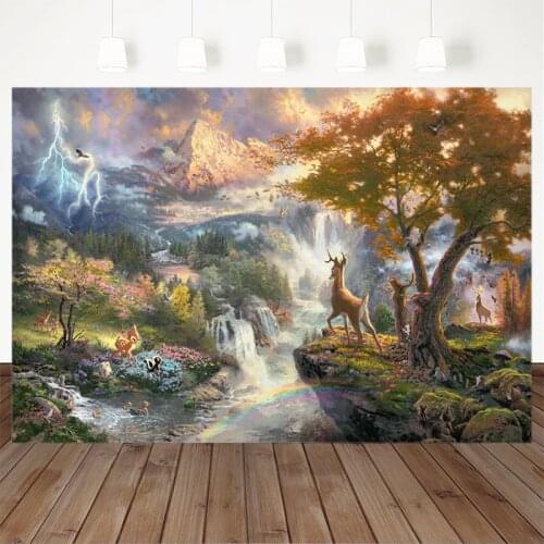 Newborn Dream forest Fawn Photography Background River Backdrop Dusk Baby Shower Decoration Party Banner For Photo Studio