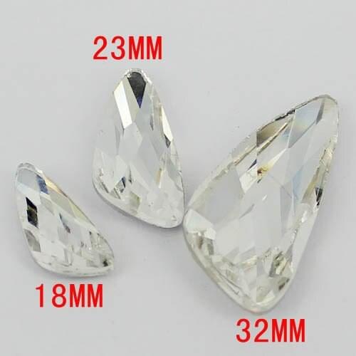 Knife Edge Shape Crystal Stones Glass Beads Luxury With High Shine And Silver Foil Rhinestones Great For Shoes Dress Decorations