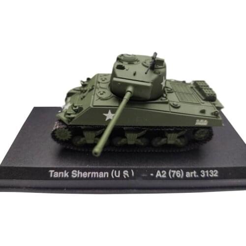 Diecast 1:72 Scale American M4A2 Sherman Main Battle Tank Model Metal Turret Toy Vehicle Collection Gift Display Souvenir