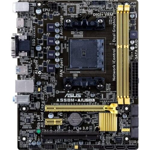 For ASUS A55BM-A/USB3 original motherboard Socket FM2+ DDR3 32GB A55 SATA II Micro ATX Desktop Motherboard