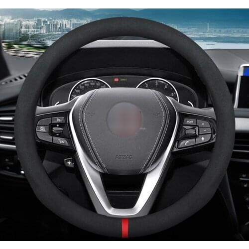 MIDOON Carbon Fiber Cow Leather Car Steering Wheel Cover For BMW E36 E46 E39 E90 E60 E70 F10 F30 X1 X2 X3 X5 X7 M2 M3 M5 I3s