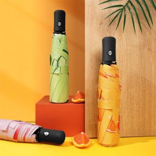 Cute Fruit Girls Umbrella Automatic Folding Clear Umbrella Rain Women Sun Protect UV Parasol Umbrella 8K Windproof Paraguas