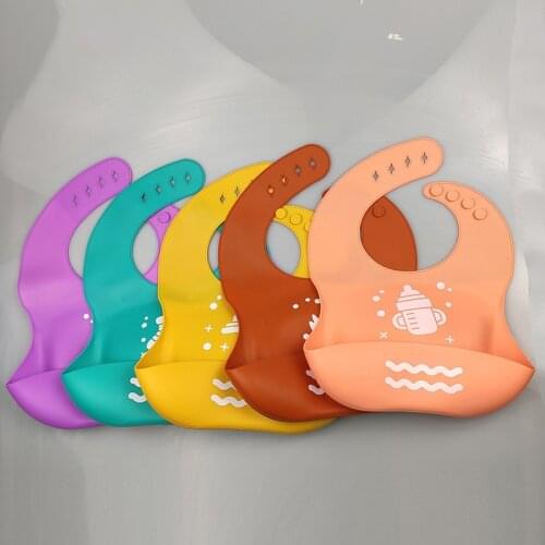 Fashionable Silicon Breastplate Baby Bib Waterproof Solid Infant Bandana Bibs Newborn Feeding Burp Cloth Drooling Scarf