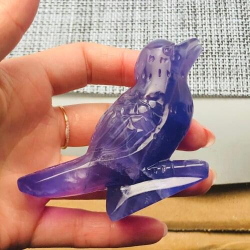 Natural Fluorite Bird Animals Stone Crafts Small Decoration Home Decor Christmas Present