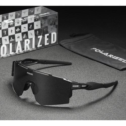 Polarized Sport Sunglasses for Men KDEAM Unbreakable TR90 Oversized Goggles One Piece Cool Shades With Free Box