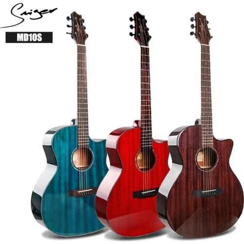 Smiger 6 String 40" Full Size Economic Solid Guitar with Gig Bag for Beginners