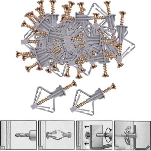 Drywall Anchor Kit for Drawall Nylon Plastic Hollow Board Curtains Lamps