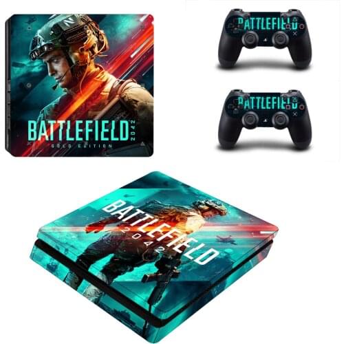 Battlefield 2042 PS4 Slim Skin Sticker For Sony PlayStation 4 Console and Controllers PS4 Slim Skins Sticker Decal Vinyl