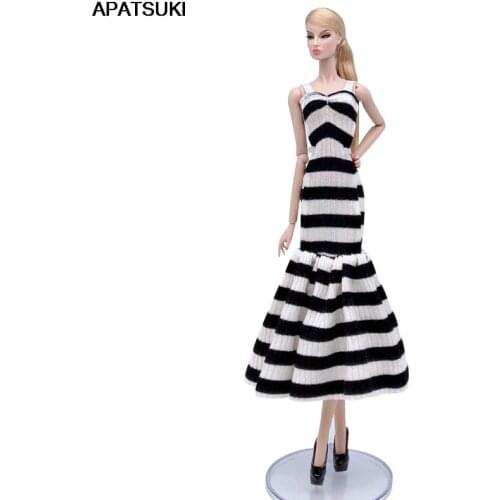 Zebra Fashion Doll Dress For Barbie Doll Clothes Mermaid Fishtail Outfits Short Dresses Party Gown 1/6 Dolls Accessories Toy