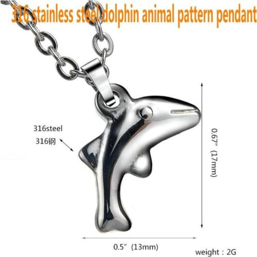 Womens stainless steel pendant Dolphin animal pattern pendant Korean fashion stainless steel pendant