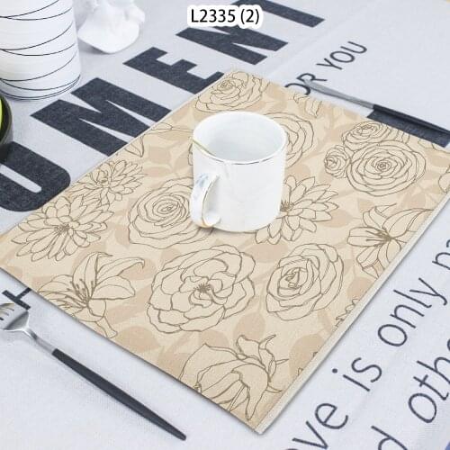 1 Pcs Plant Peony Pattern Graffiti Printed Napkin Cloth Home Decoration Table Mat Cloth Tea Towel Coaster 42*32 Servilletas Tela