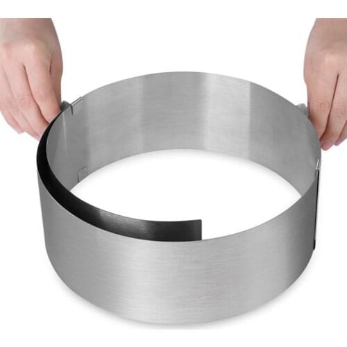 Kapmore 1pc Heat-Resistant Cake Ring Adjustable 6-12 Inch Stainless Steel Mousse Ring DIY Cake Tools For Baking Home Supplies
